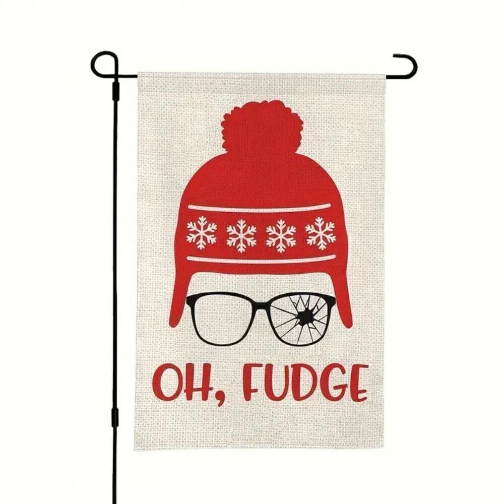 Oh Fudge Christmas Holiday Graphic Garden Flag Brand New